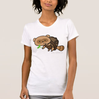 Camiseta - tetera Tanuki con las hojas