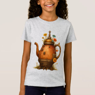 Camiseta Tetera Vintage Steampunk Arte Floral