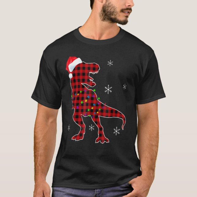 Camiseta Tex Búfalo Rojo Tocó Navidades de dinosaurios Paja (Anverso)