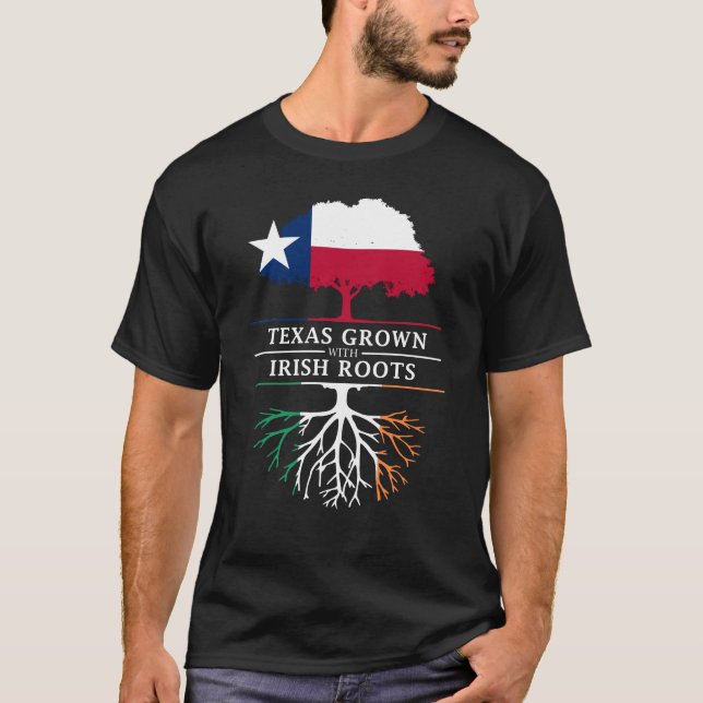 Camiseta Texan crecido con las raíces irlandesas (Anverso)