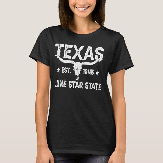 Camiseta Texan Funny Texas Est 1845 (Anverso)