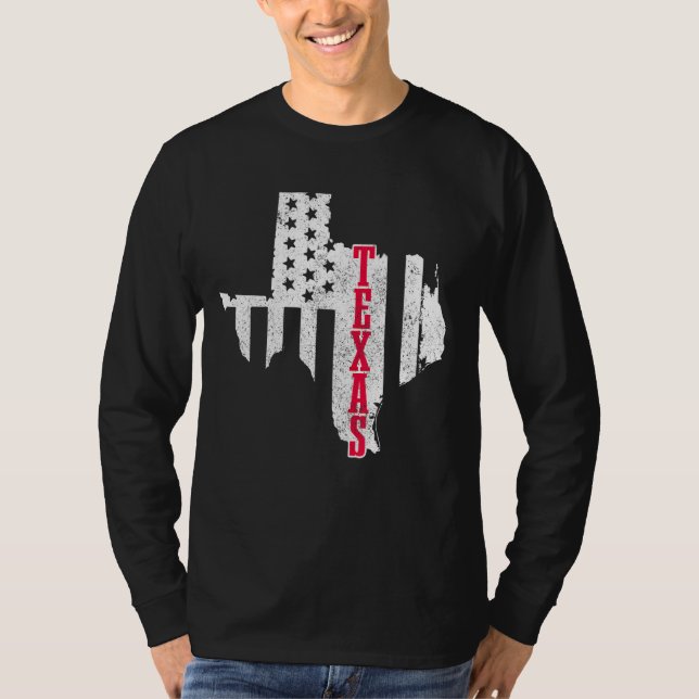 Camiseta Texas American Flag State Map Patriotic 4 (Anverso)