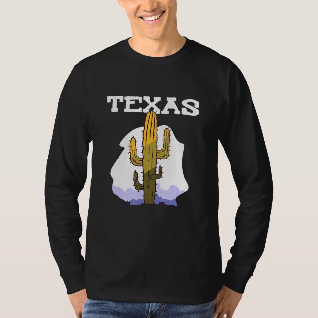 Camiseta Texas Cactus Retro Country (Anverso)