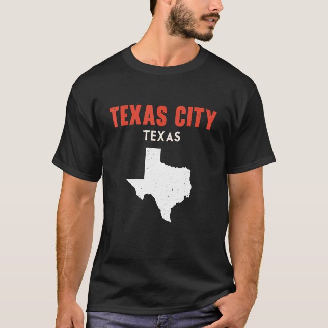 Camiseta Texas City Texas Estados Unidos Estados Unidos Via (Anverso)