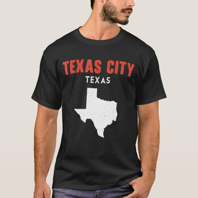 Camiseta Texas City Texas Estados Unidos Estados Unidos Via (Anverso)