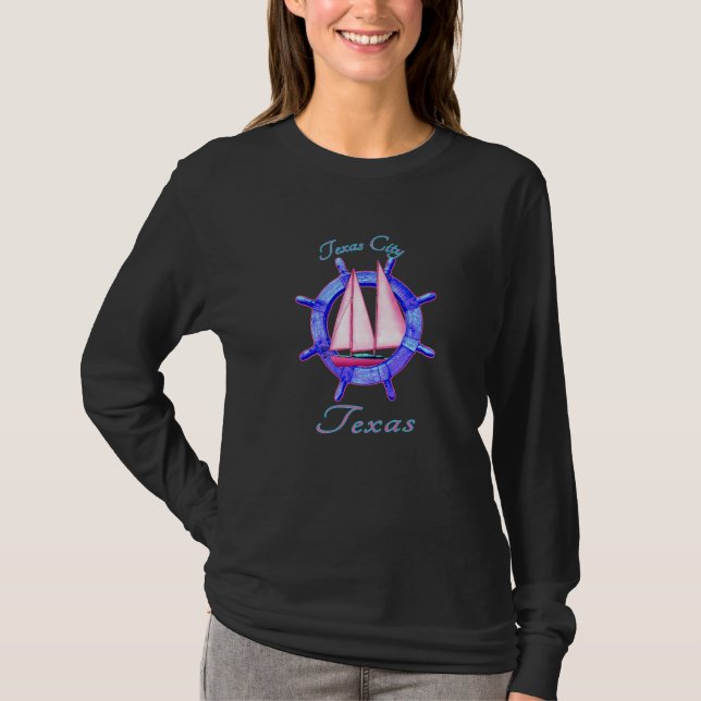Camiseta Texas City Texas Vela Nautica (Anverso)