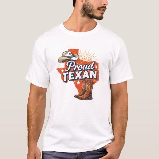 Camiseta Texas Cowboy Hat & Boots Graphic (Anverso)