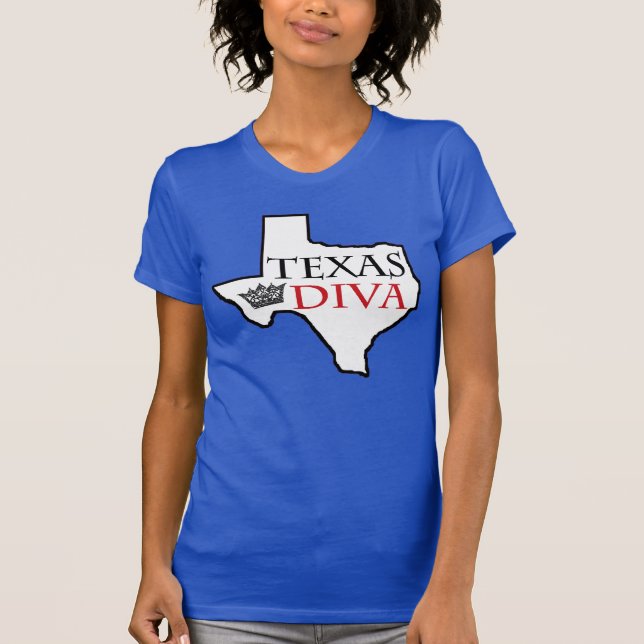 Camiseta Texas Diva - Chicas Criados En Texas T-Sh (Anverso)