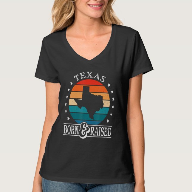 Camiseta Texas Ee. Uu. Nació y aumentó su orgullo (Anverso)