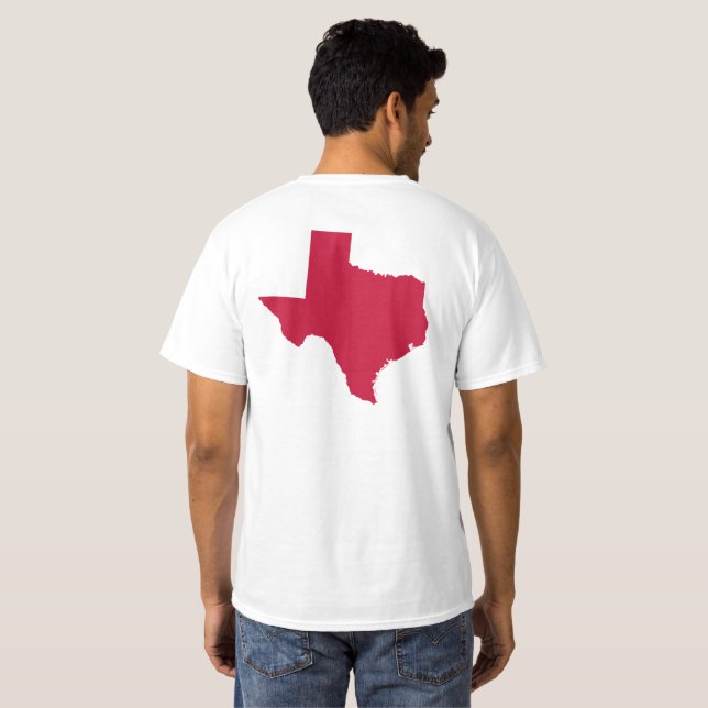 Camiseta Texas en rojo (Reverso completo)