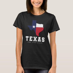 Camiseta Texas, estado de una estrella solitaria, mapa de b