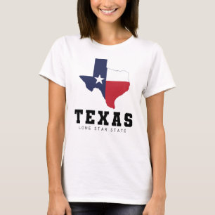 Camiseta Texas, estado de una estrella solitaria, mapa de b