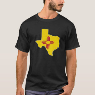 Camiseta TEXAS ESTADO MAPA NUEVA MÉXICO NM Bandera Raíces