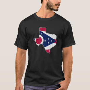 Camiseta TEXAS ESTADO MAPA OHIO OH Bandera Raíces Hombres R