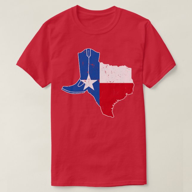 Camiseta Texas Flag Cowboy Boot Cattleman (Diseño del anverso)