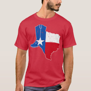 Camiseta Texas Flag Cowboy Boot Cattleman