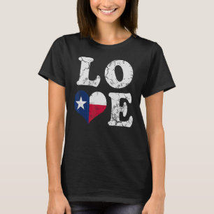 Camiseta Texas Flag Heart Love Home Family Texan