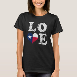 Camiseta Texas Flag Heart Love Home Family Texan