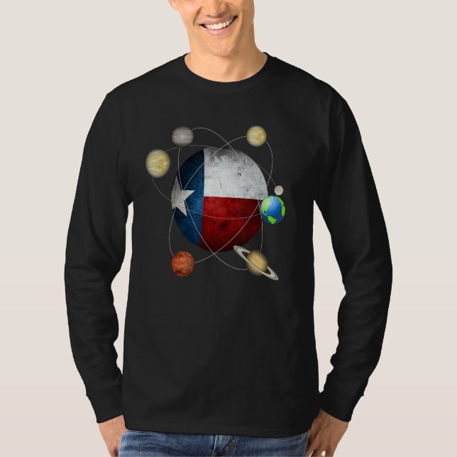 Camiseta Texas Flag Texas And The Solar System (Anverso)