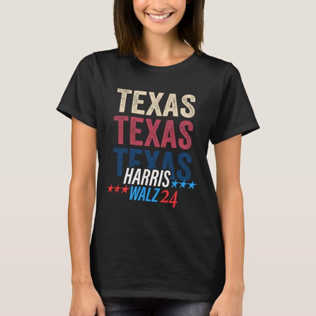 Camiseta Texas For Kamala Harris Tim Wheimer 2024 Retro (Anverso)