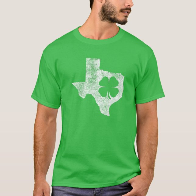 Camiseta Texas Gift St. Patrick's Day Shamrock Clover Irish (Anverso)
