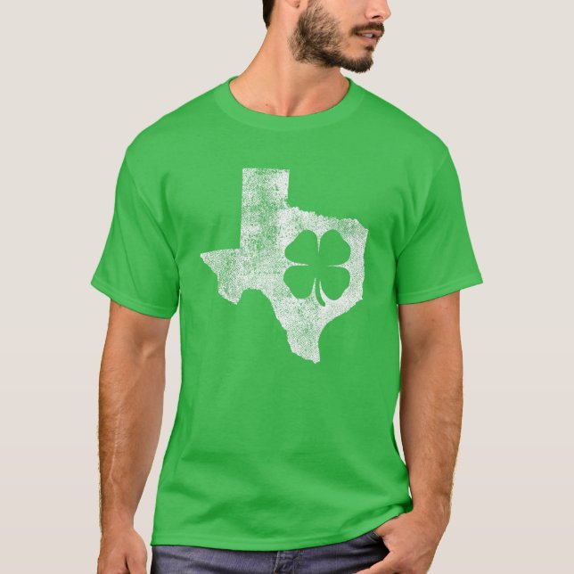 Camiseta Texas Gift St. Patrick's Day Shamrock Clover Irish (Anverso)