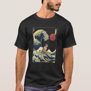Camiseta Texas Heeler japonés Kanagawa Wave Surf Dog 1