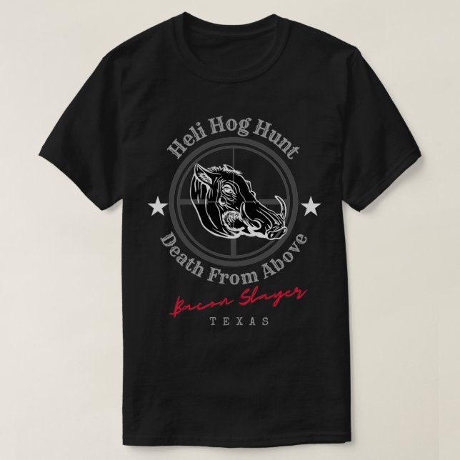 Camiseta Texas Helicopter Hog Hunting Classic TShirt (Diseño del anverso)
