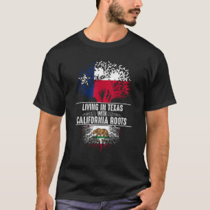 Camiseta Texas Home California Roots State Tree Flag Shirt