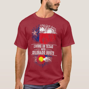 Camiseta Texas Home Colorado Roots State Tree Flag Love