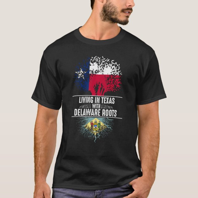 Camiseta Texas Home Delaware Roots State Tree Flag Love (Anverso)