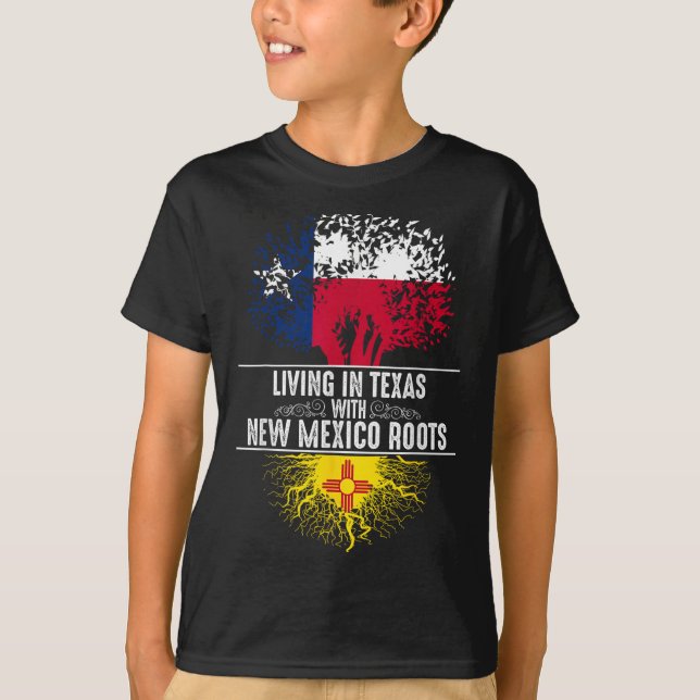 Camiseta Texas Home New Mexico Roots State Tree Flag Love G (Anverso)