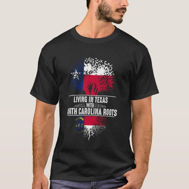 Camiseta Texas Home North Carolina Roots State Tree Flag (Anverso)