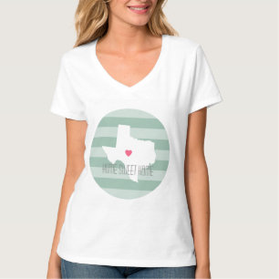 Camiseta Texas Home State Love with Personalizado Heart