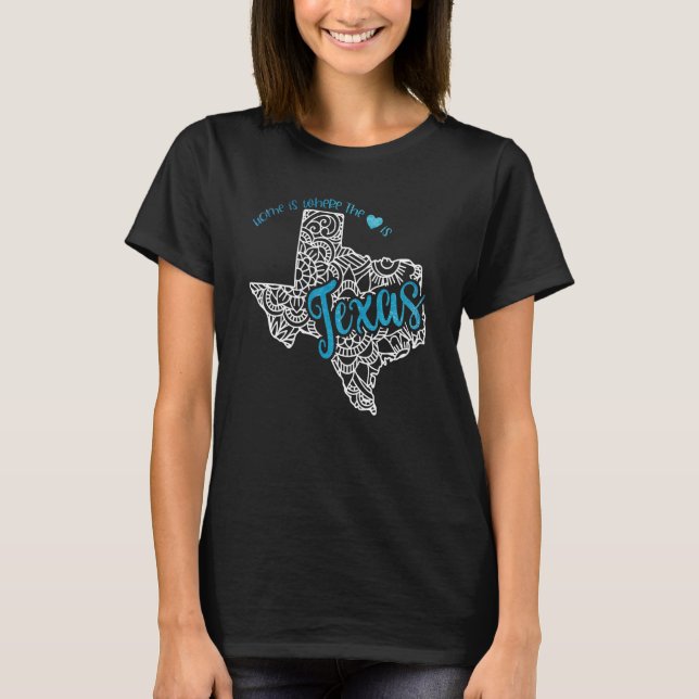 Camiseta Texas Home State Tx Mandala Map Usa America Upat (Anverso)