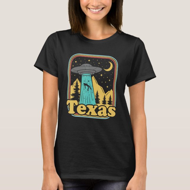 Camiseta Texas Hometown Native Ufo Alien 80 Retro State Pr (Anverso)