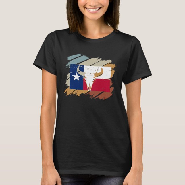 Camiseta Texas Huston San Antonio Howdy Longhorn Rodeo Ala (Anverso)