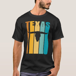 Camiseta Texas Imagen Retro Silueta Fresca Longhorn Vaca S