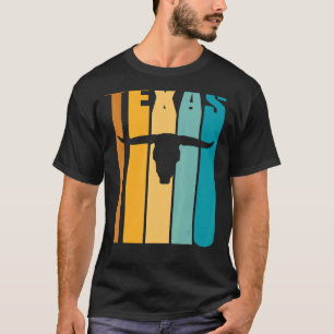 Camiseta Texas Imagen Retro Silueta Fresca Longhorn Vaca S