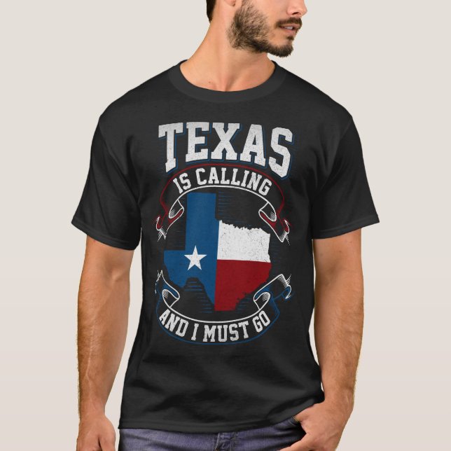 Camiseta Texas llama y debo irme (Anverso)