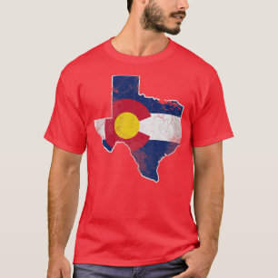 Camiseta Texas Map Colorado Flag Family Home Vacation Love