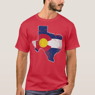 Camiseta Texas Map Colorado Flag Family Home Vacation Love