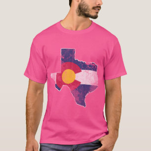 Camiseta Texas Map Colorado Flag Family Home Vacation Love