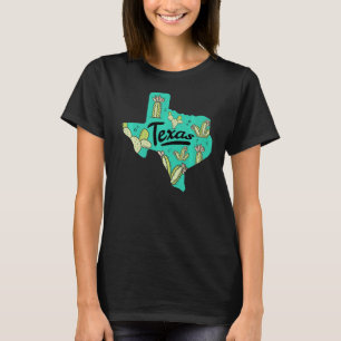 Camiseta Texas Map Floral Cactus Bonito Texas