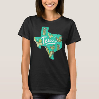Camiseta Texas Map Floral Cactus Bonito Texas