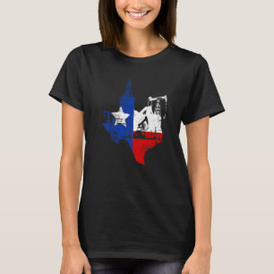 Camiseta Texas Map Oilfield Worker Gasoline Petroleum USA