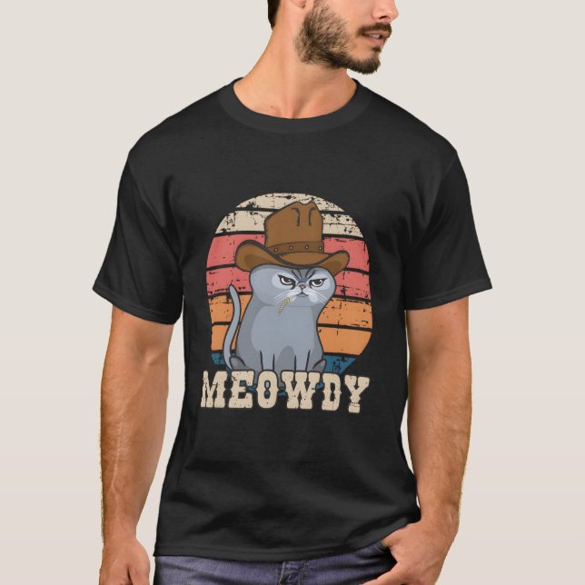 Camiseta Texas Meowboy Gorra Feline Funny Lover Pun (Anverso)