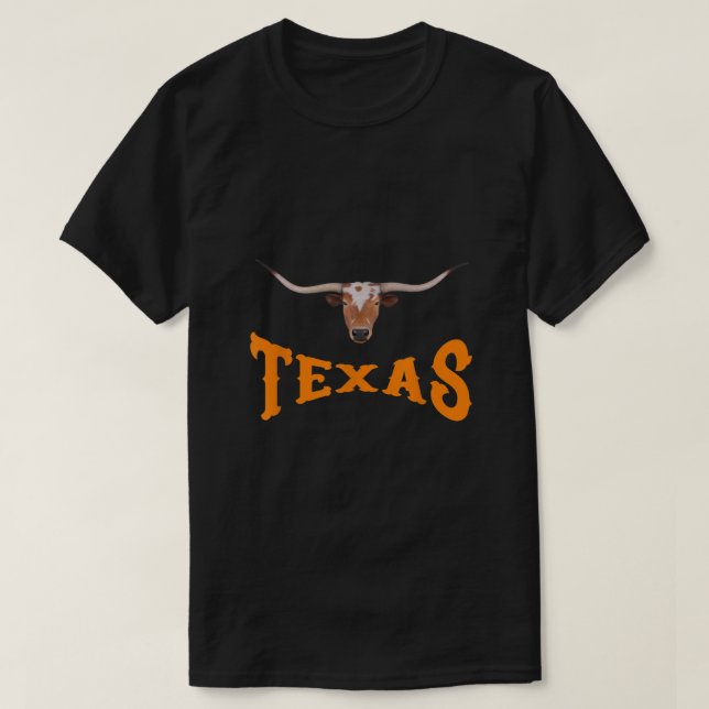 Camiseta Texas Name with Longhorn Steers Head (Diseño del anverso)