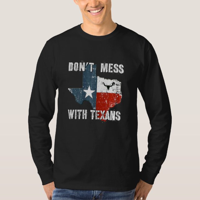 Camiseta Texas no se mete con el estado solitario de Longho (Anverso)