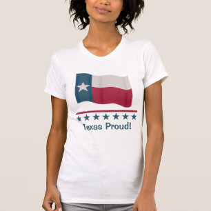 Camiseta Texas Orgulloso agitando bandera texana de larga e